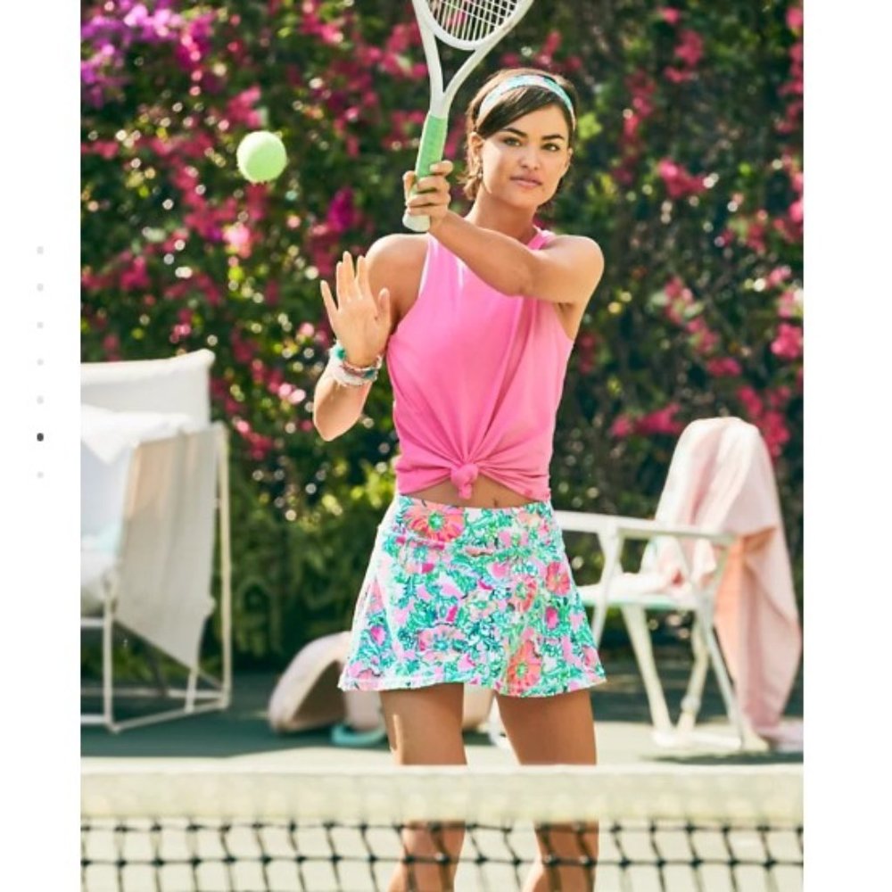 New print!! Full price @ Lilly $88-Luxletic Aila Skort Soleil Pink Perfect Poppy